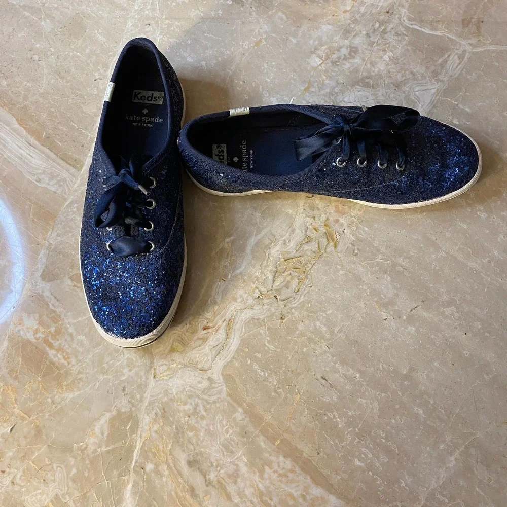 Kate Spade Keds Blue Glitter Sneaker - Picture 7 of 14